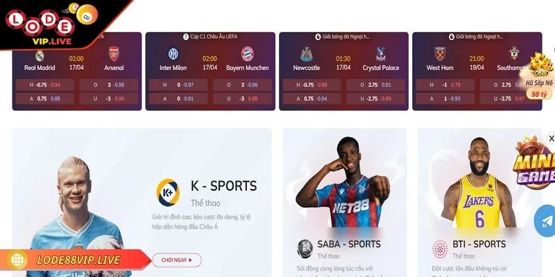 Chuyên gia đánh giá Lode88 cao về sảnh thể thao